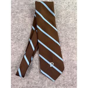 Vintage Pierre Cardin Brown/Blue‎ Stripes Mens Necktie